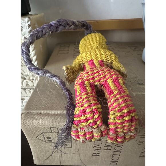 Sisal Primitive tribal doll handmade jute girl natural mini ethnic African 7” - Picture 10 of 15